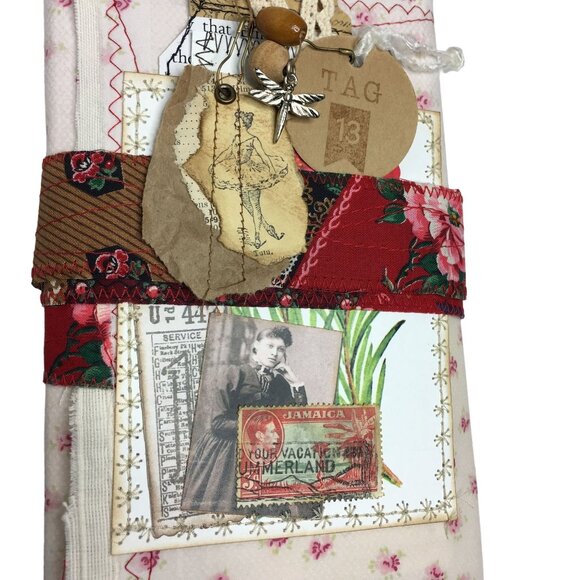 Writing Junk Journal Vintage Style Fabric Cover Diary Includes Ephemera No13 u - Picture 2 of 10